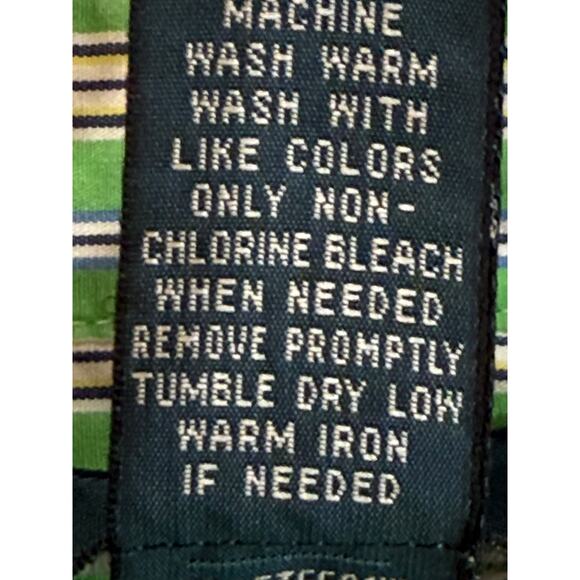 Ralph Lauren Boys Long Sleeve Green Strip Shirt Boys Sz 6 (06) - Picture 5 of 9